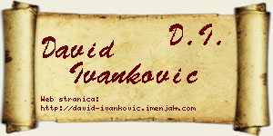 David Ivanković vizit kartica